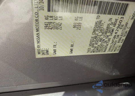 2011 Nissan Altima 2.5 S z USA, uszkodzony, nr VIN 1N4AL2AP5BN429603